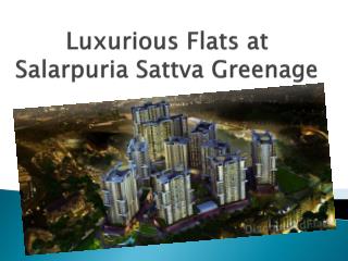 3 BHK at Salarpuria Sattva Greenage at Hosur Road