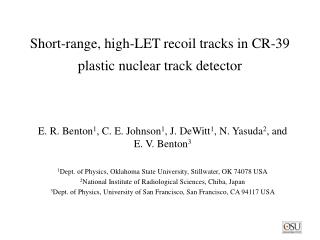 Short-range, high-LET recoil tracks in CR-39 plastic nuclear track detector