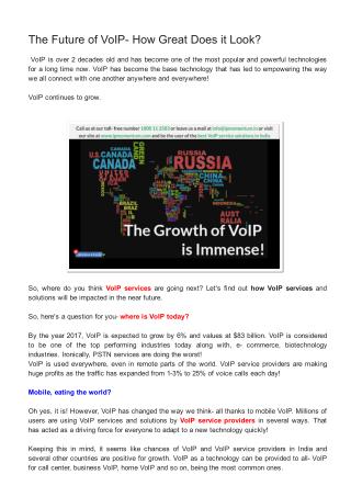 The future of VoIP- How great does it look?
