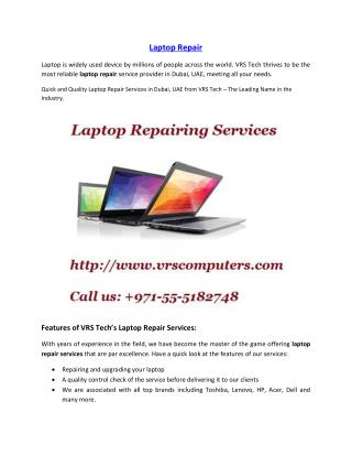 Laptop Repair Services in Dubai