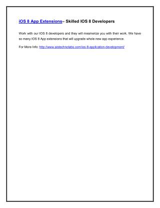 iOS 8 App Extensions– Skilled IOS 8 Developers