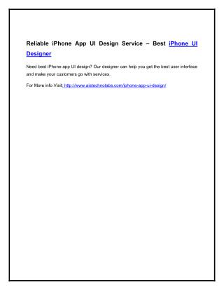 Reliable iPhone App UI Design Service – Best iPhone UI Designer