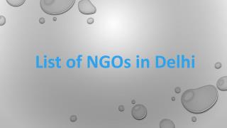 List Of NGOs In Delhi