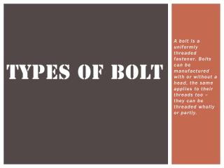 Types of Bolt