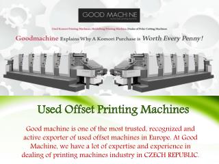 Offset And Post-Press Machines In Europe