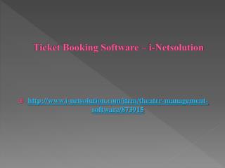 Ticket Booking Software – i-Netsolution