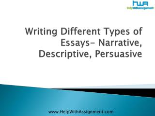 Writing different types of essays narrative