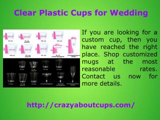 Clear Plastic Cups for Wedding