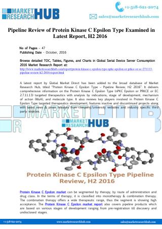 Pipeline Review of Protein Kinase C Epsilon Type