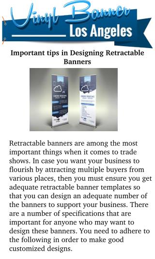 Important Tips in Designing Retractable Banners