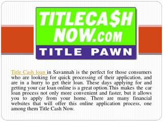 Affordable vehicle Auto Loan Services | Title Cash Now