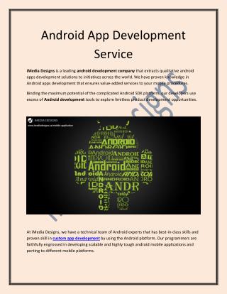 Android App Development Service Toronto, Canada - iMedia Designs