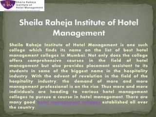 Best hotel management institute in mumbai