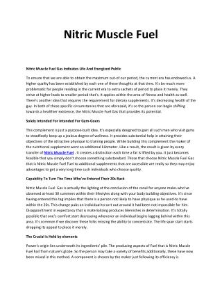 Nitric Muscle Fuel