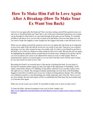 How To Get A Guy Back That You Broke Up With