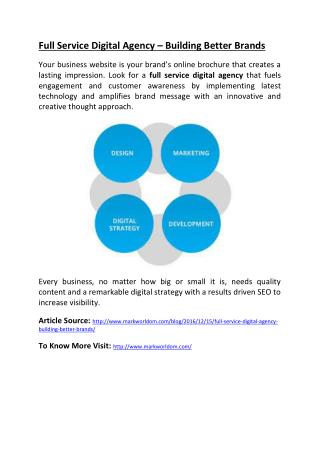 Full Service Digital Agency – Building Better Brands