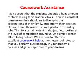 Online Professional Coursework Assistance