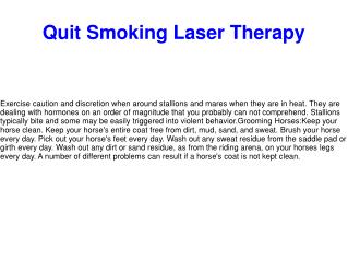 Quit Smoking Laser Therapy