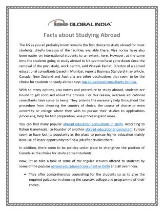 Facts about Studying Abroad