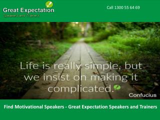 Find Motivational Speakers - Great Expectation Speakers and Trainers