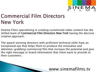 Commercial Film Directors New York