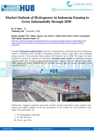 Hydropower in Indonesia, Market Outlook to 2030