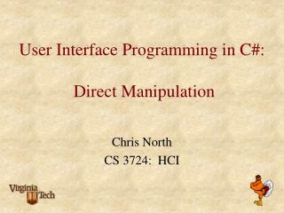 User Interface Programming in C#: Direct Manipulation