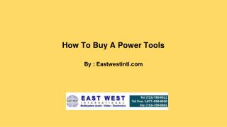 How To Buy A Power Tools