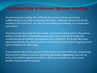 The Simple Guide to Electronic Signature Workflows