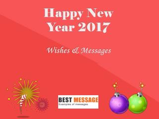 Beautiful Text Messages and Wishes for New Year 2017