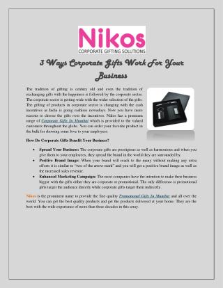 3 Ways Corporate Gifts Work For Your Business