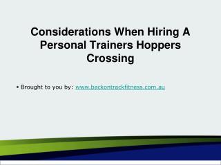 Considerations When Hiring A Personal Trainers Hoppers Crossing