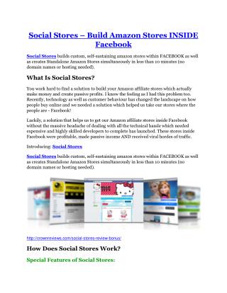 Social Stores review - 65% Discount and FREE $14300 BONUS