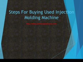 Steps For Buying Used Injection Molding Machine