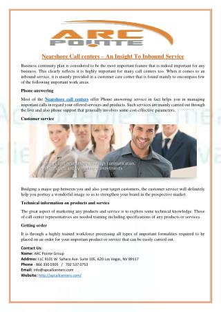 Nearshore Call centers – An Insight To Inbound Service