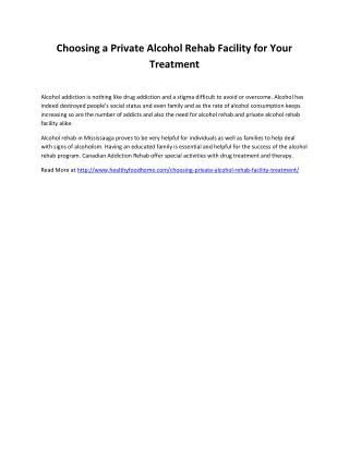 Choosing a Private Alcohol Rehab Facility for Your Treatment
