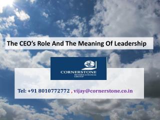 The CEO’s Role And The Meaning Of Leadership