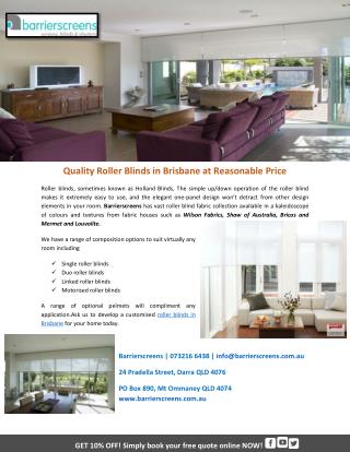 Quality Roller Blinds in Brisbane at Reasonable Price