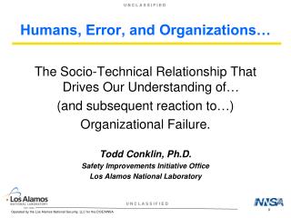Humans, Error, and Organizations…