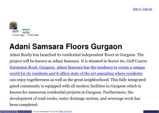 Adani Samsara Sector 60 Gurgaon