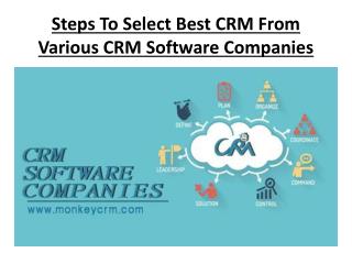 Steps To Select Best CRM From VariousCrm software companies