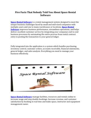 Five Facts That Nobody Told You About Space Rental Software