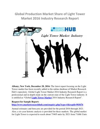 Global Production Market Share of Light Tower Market Report