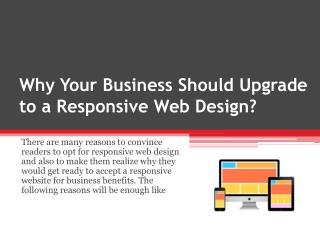 Why Your Business Should Upgrade to a Responsive Web Design?