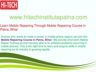 Learn Mobile Repairing Through Mobile Repairing Course in Patna, Bihar