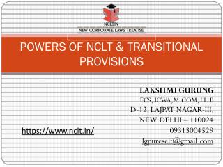 NCLT Online Presentations Channel