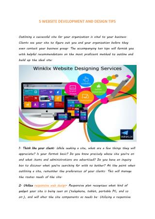 5 WEBSITE DEVELOPMENT AND DESIGN TIPS