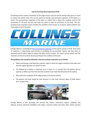 Top Pre-Purchase Boat Inspections Perth