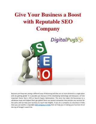 Give Your Business a Boost with Reputable SEO Company