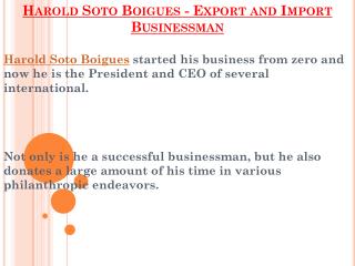 Export And Import Businessman - Harold Soto Boigues